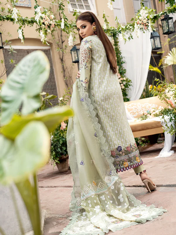 Maryam Hussain Pistachio Luxury Lawn Collection Replica - Image 3