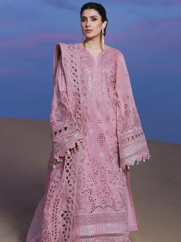 Nureh Pink Luxury Lawn Collection Replica