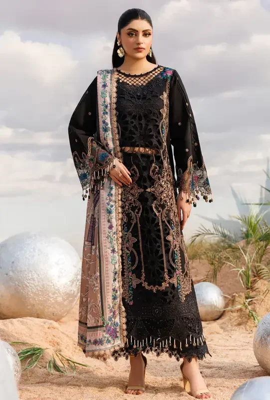 Parishay Black Luxury Lawn Collection Replica