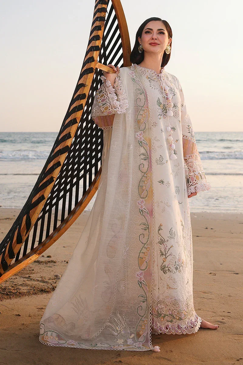 Qalamkar White Luxury Lawn Collection Replica