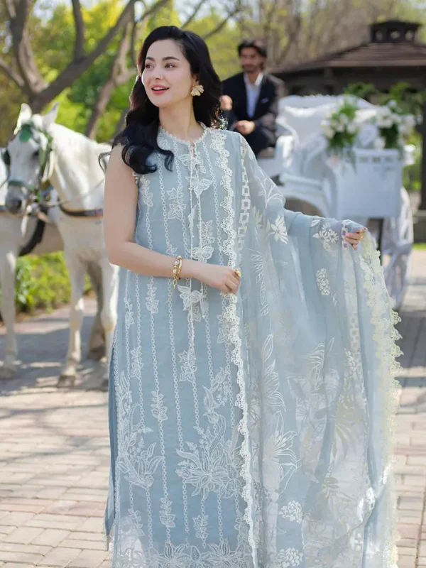 Rang Rasiya Sky Blue Luxury Lawn Collection Replica