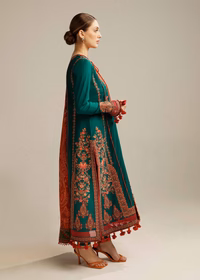 Alternative view of Hussain Rehar Zinc Green Luxury Lawn Collection Replica
