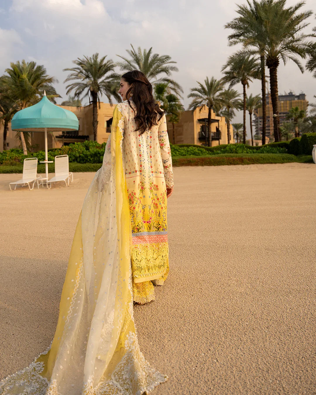 Alternative view of Faiza Saqlain Yellow Luxury Lawn Collection Replica