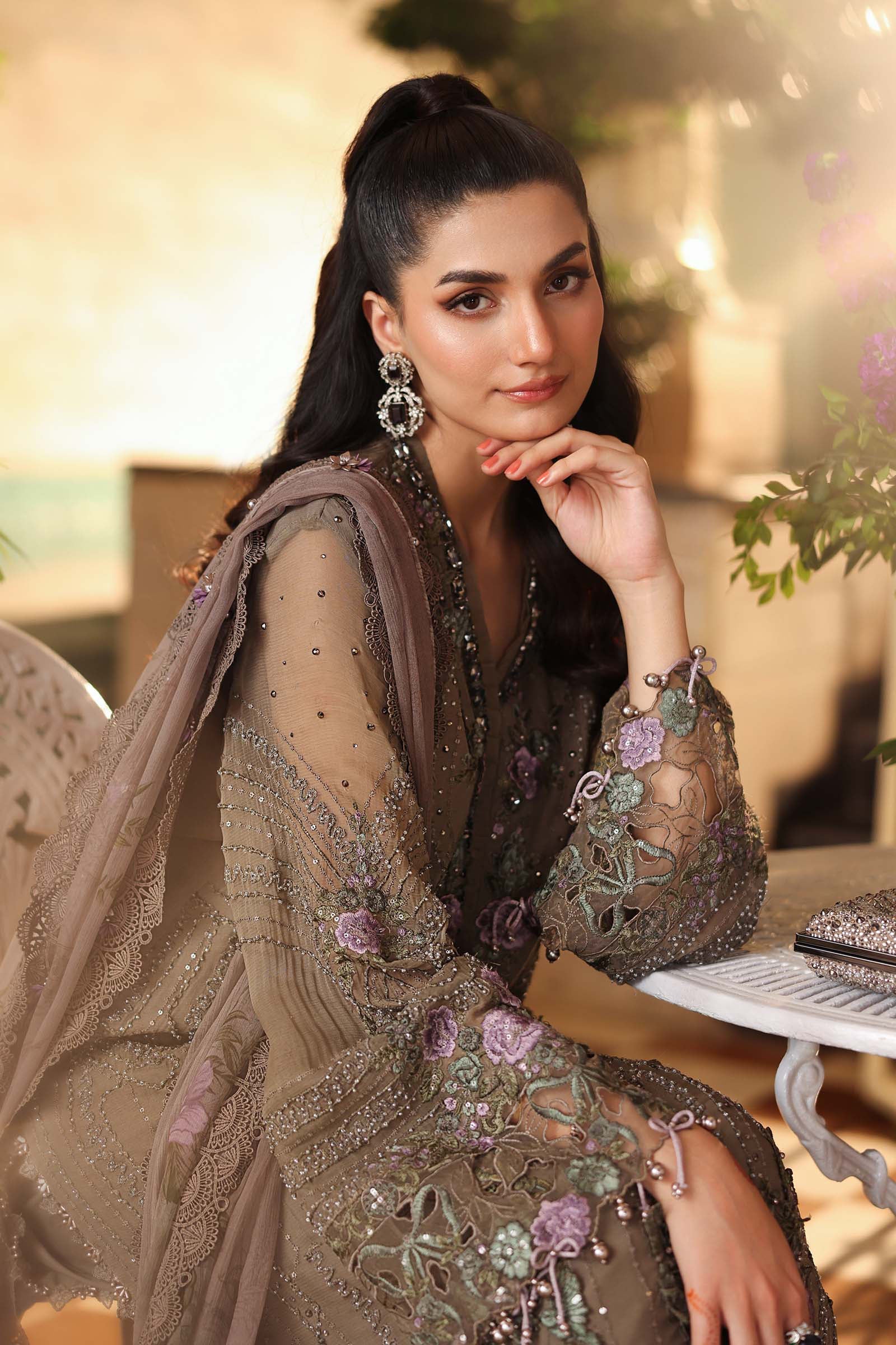Maria B Brown Chiffon Formal Collection Replica - Image 4
