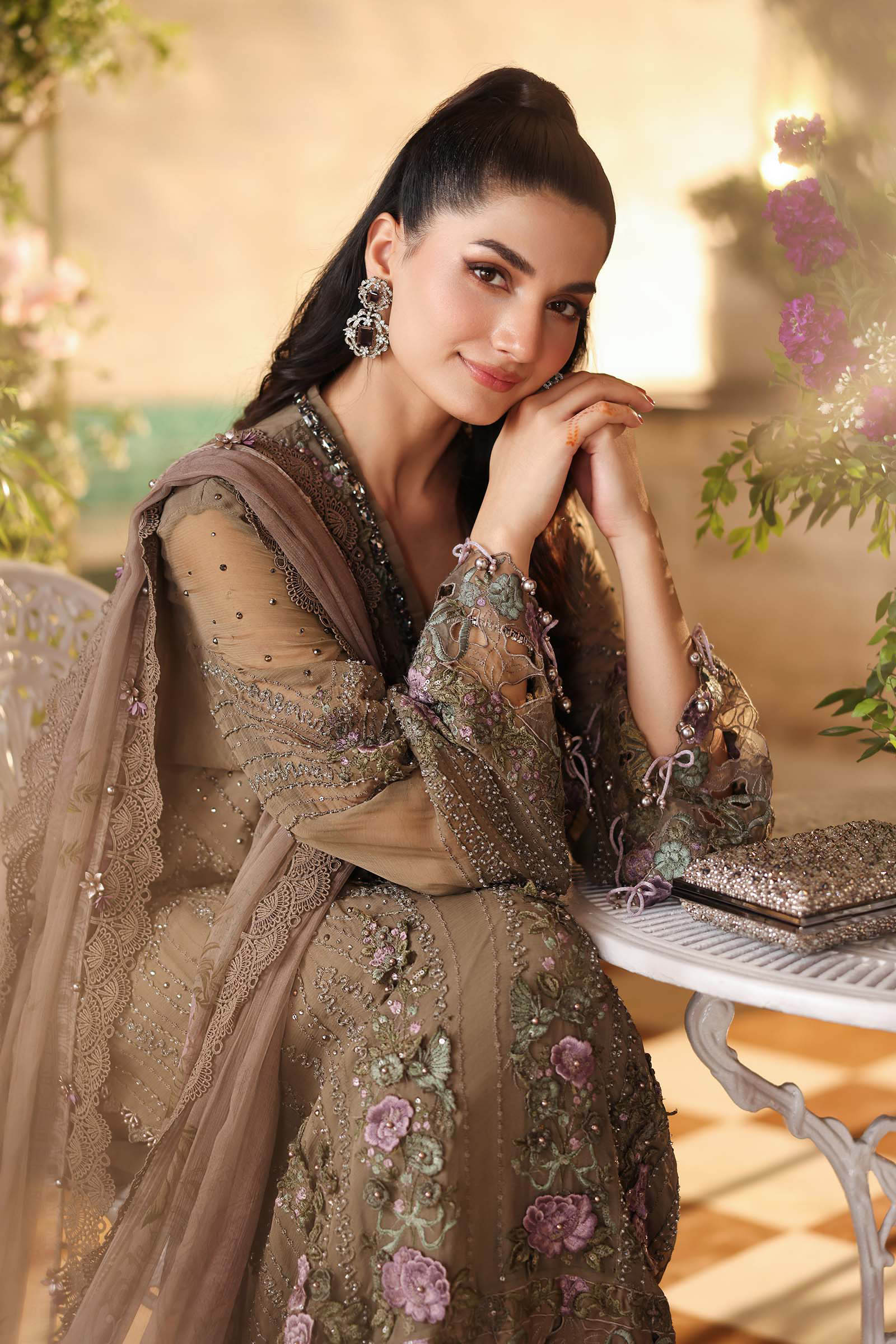Maria B Brown Chiffon Formal Collection Replica - Image 5