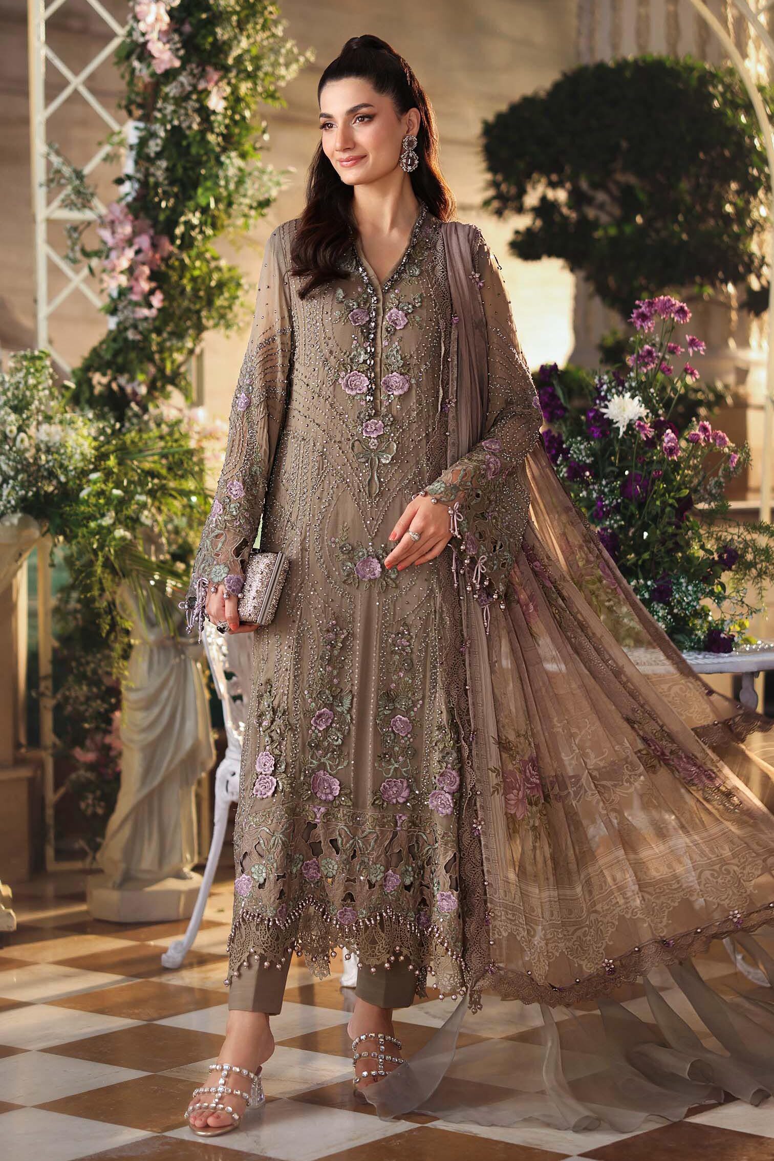 Maria B Brown Chiffon Formal Collection Replica
