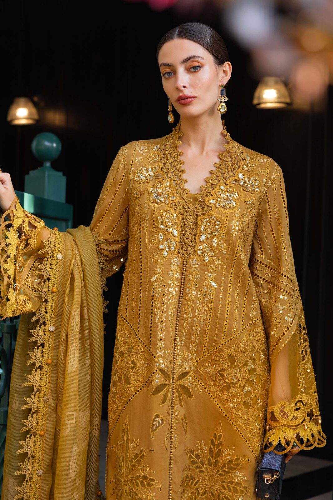 Maria B Mustard Luxury Lawn Collection Replica - Image 2