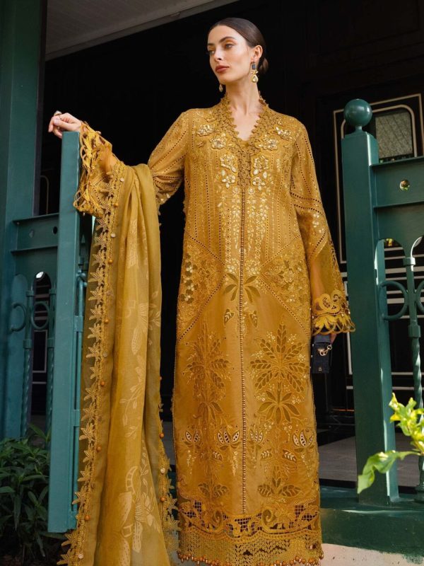 Maria B Mustard Luxury Lawn Collection Replica