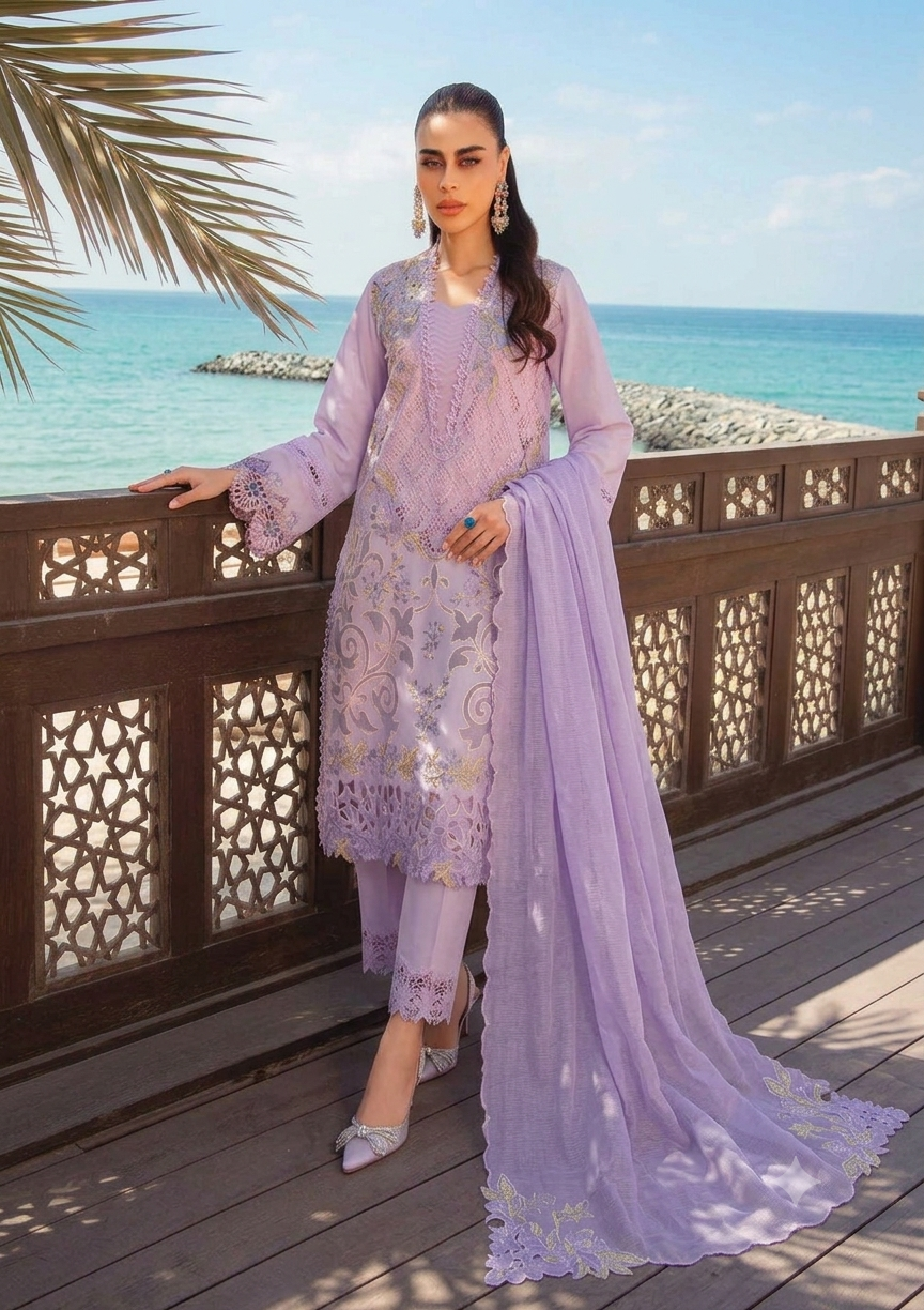 Rang Rasiya Purple Luxury Lawn Collection Replica - Image 3