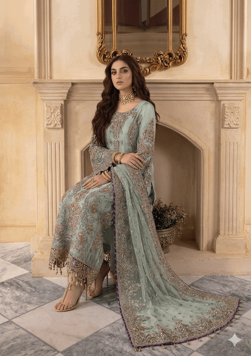 Alternative view of Charizma Seagreen Chiffon Formal Collection Replica