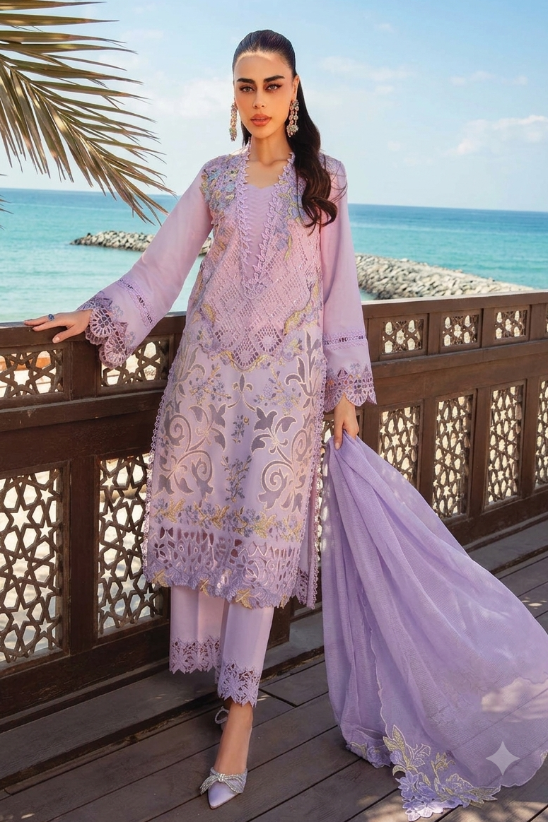 Rang Rasiya Purple Luxury Lawn Collection Replica