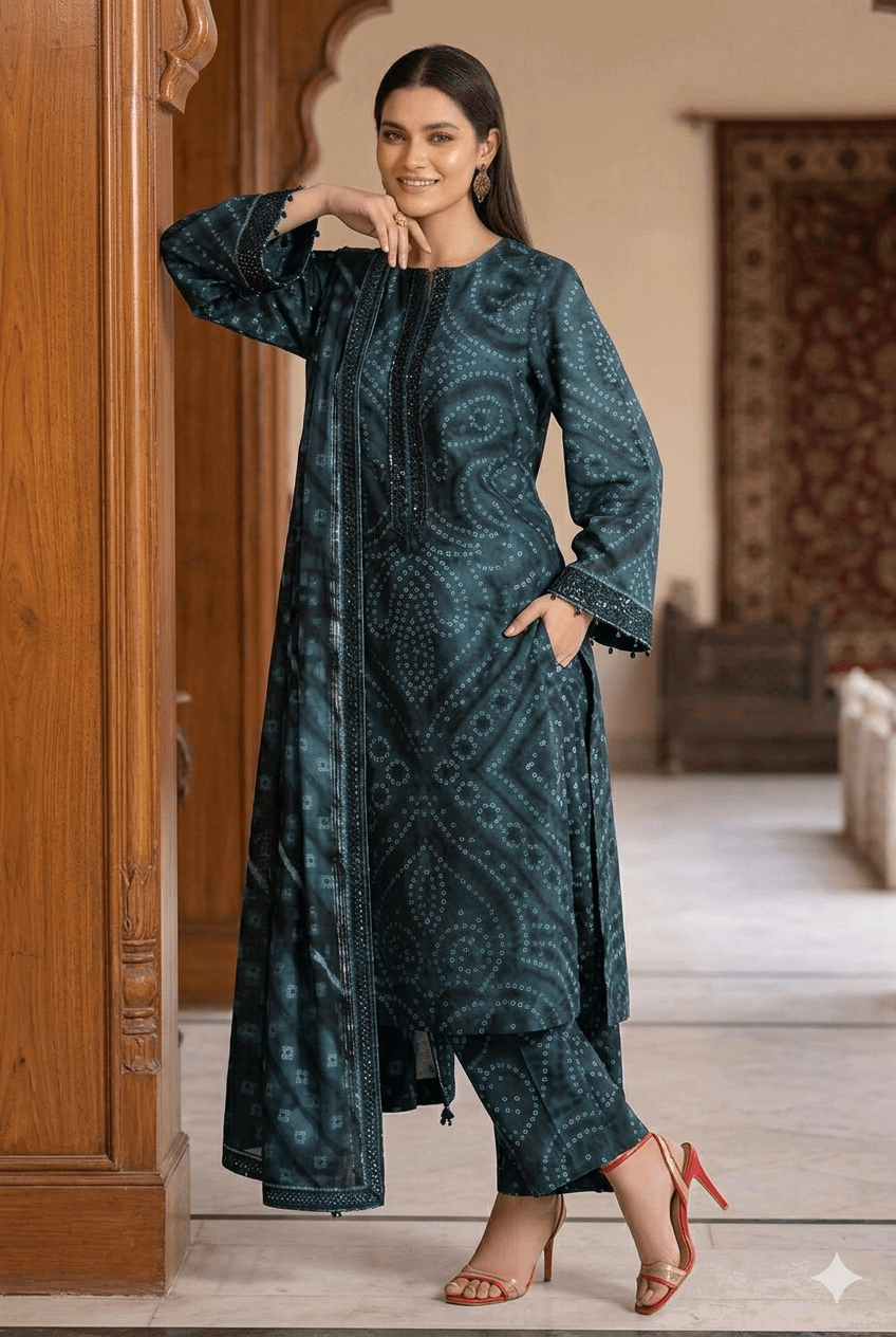 Alternative view of Maria B Seagreen Luxury Lawn Collection Replica