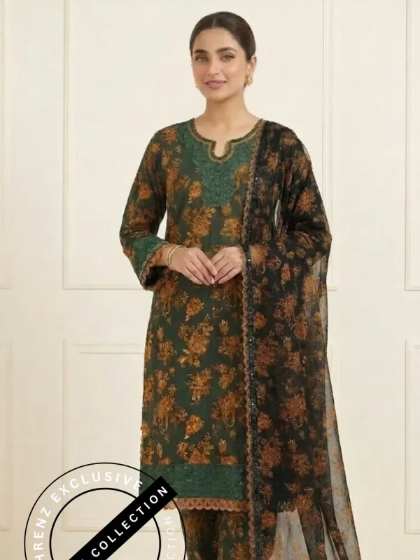 Shrenz 3 Piece Stitched Lawn Pret Collection