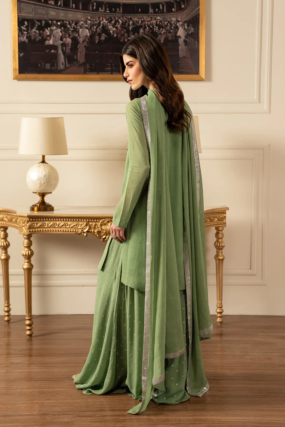 Alternative view of Lulusar Pistachio Chiffon Formal Collection Replica