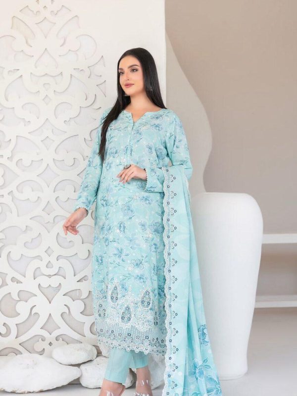 Tawakkal Sky blue Luxury Lawn Collection Replica