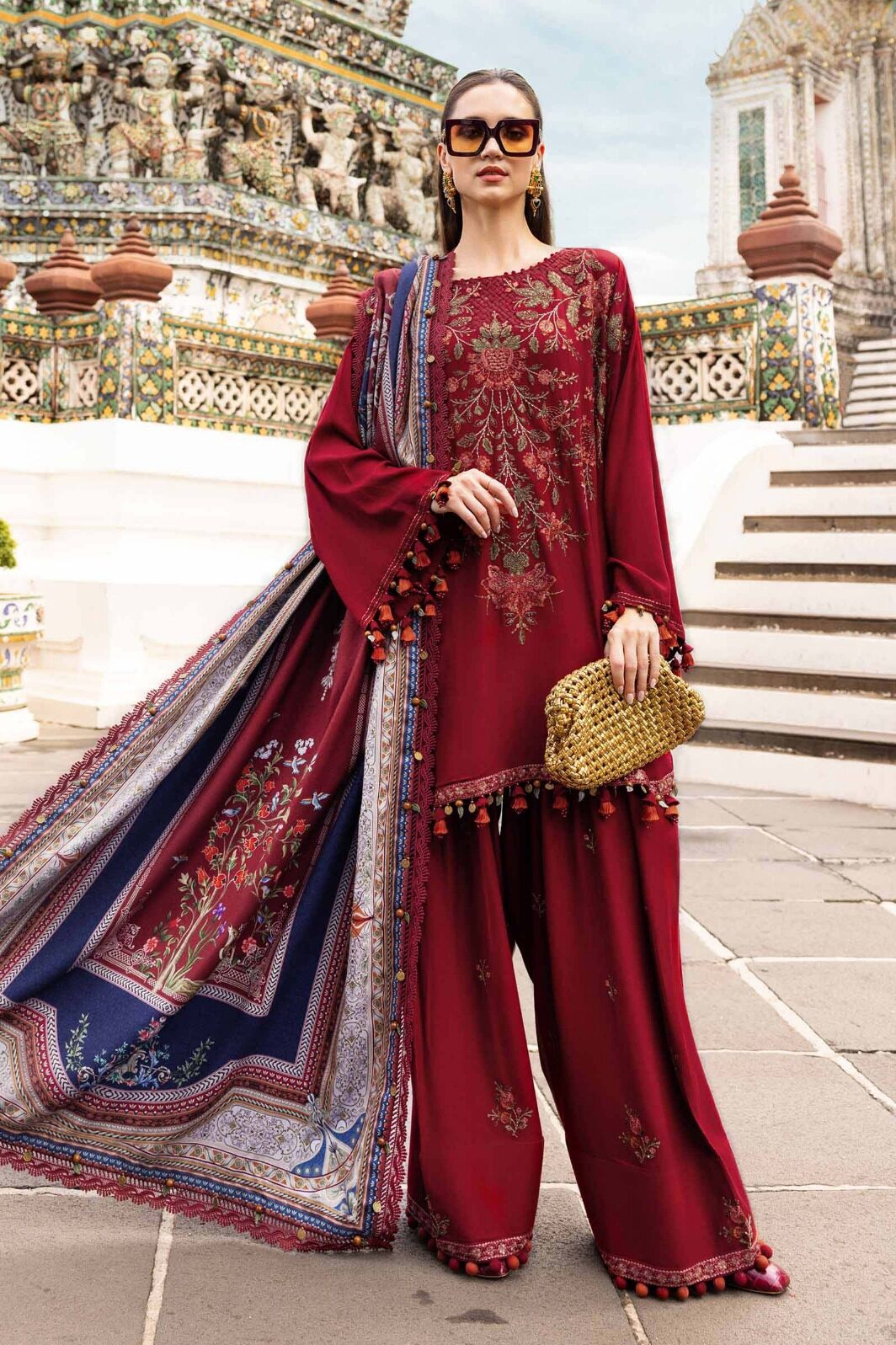 Maria B Red Luxury Lawn Collection Replica