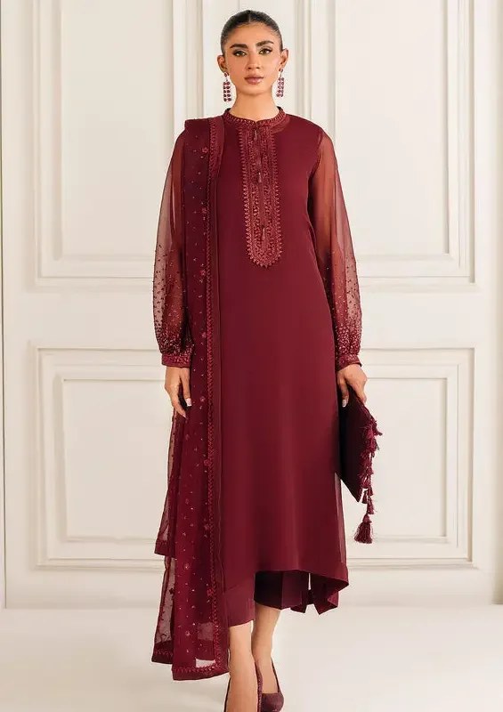 Baroque Maroon Chiffon Formal Collection Replica