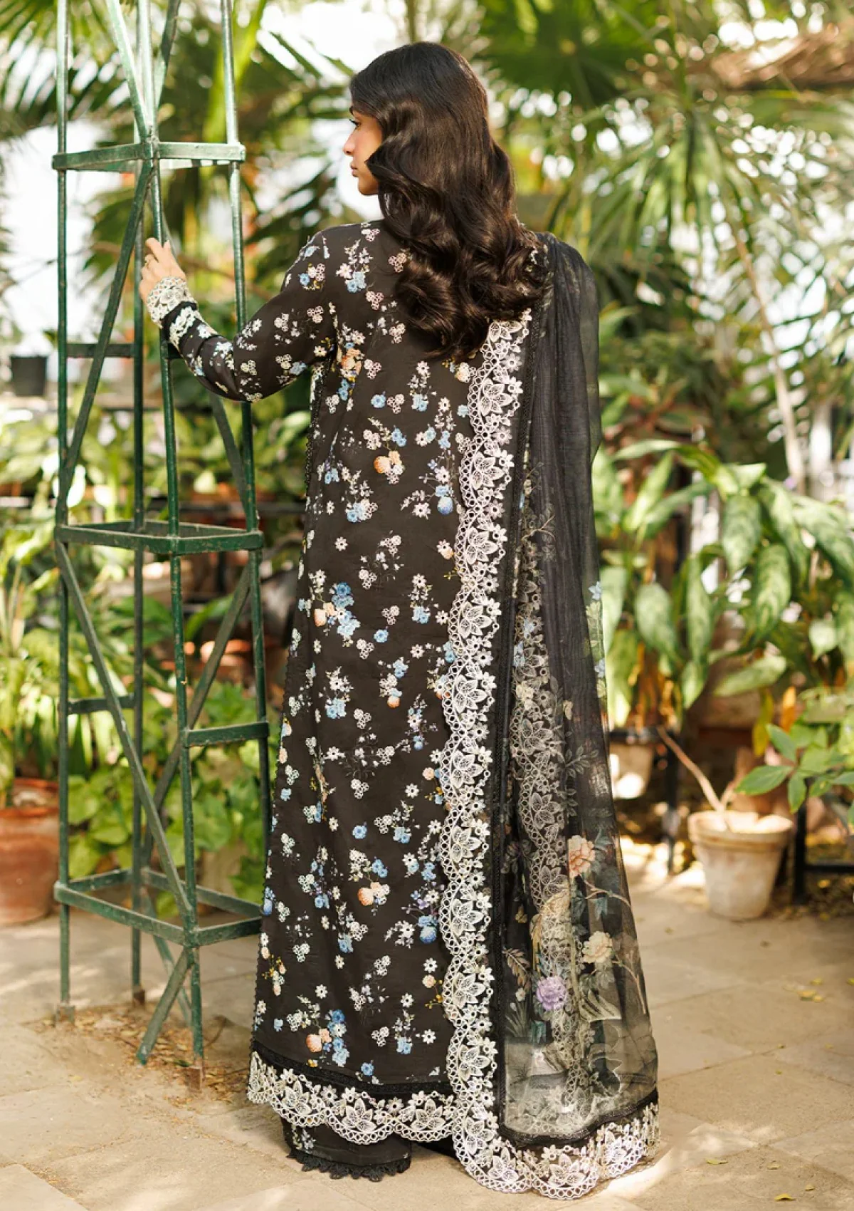 Alternative view of Afrozeh Black Luxury Lawn Collection Replica