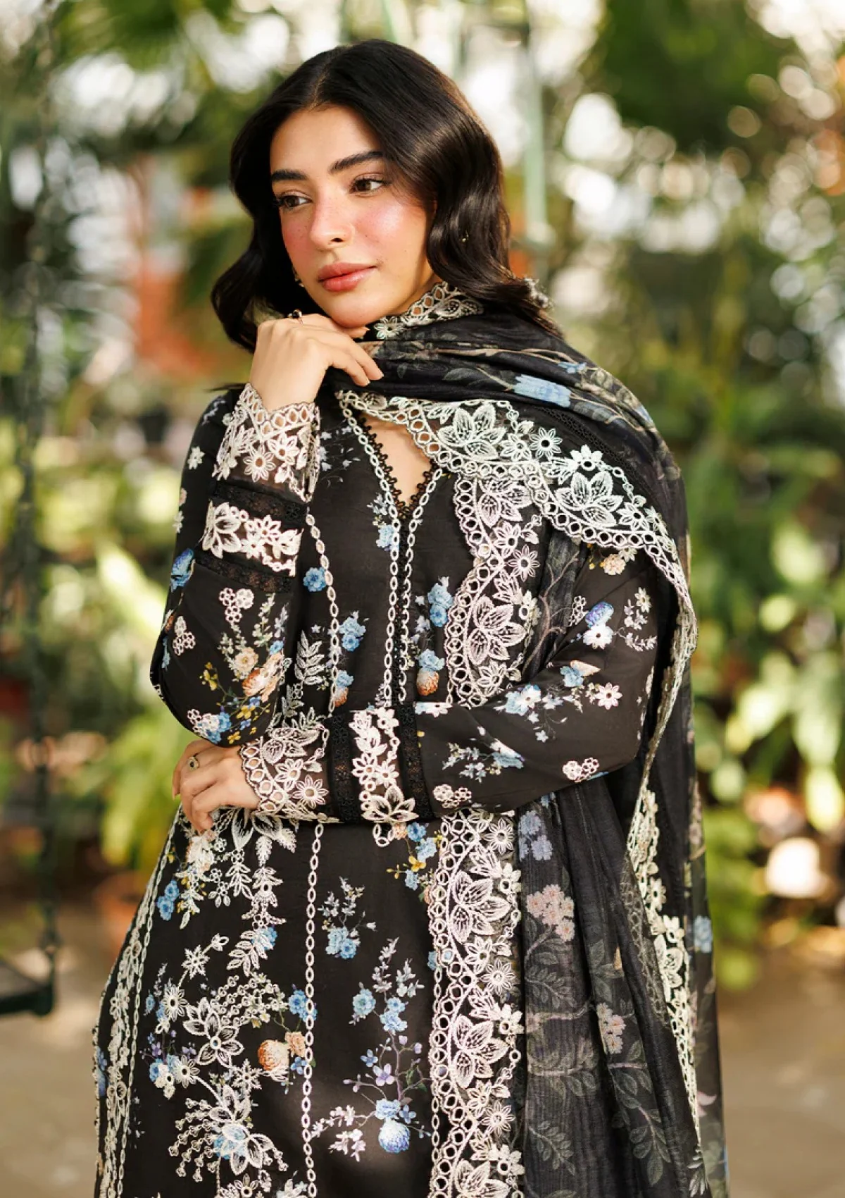 Afrozeh Black Luxury Lawn Collection Replica - Image 3