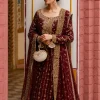 Haris Shakeel Maroon Raw silk Formal Collection Replica