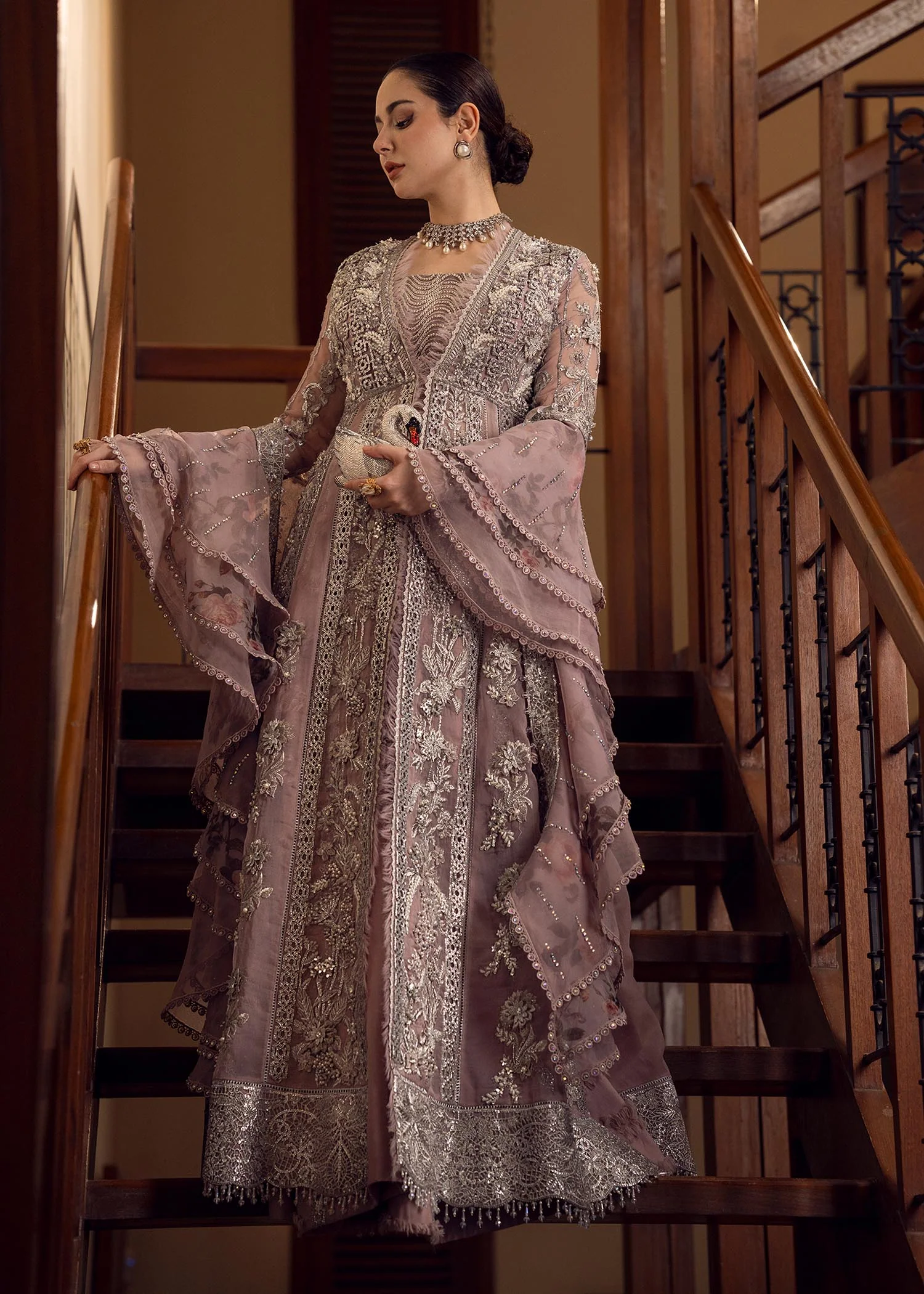 Crimson Peach Organza Bridal Collection Replica - Image 2