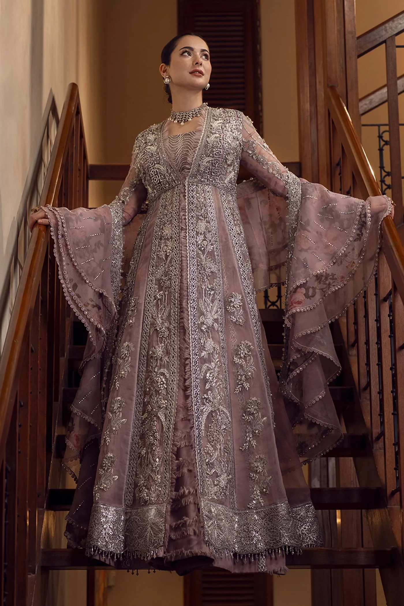 Crimson Peach Organza Bridal Collection Replica