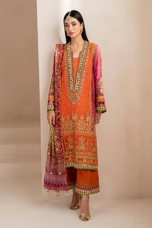 Baroque Orange Chiffon Formal Collection Replica - Image 3