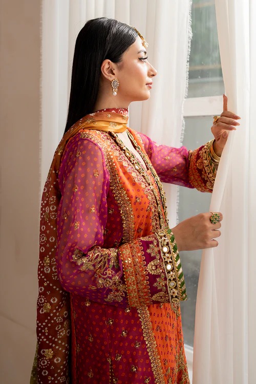 Baroque Orange Chiffon Formal Collection Replica - Image 4