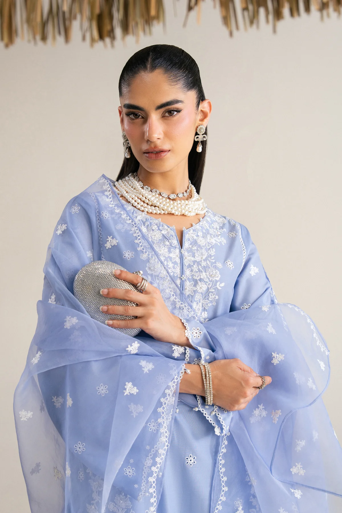 Batik Sky Blue Luxury Lawn Collection Replica - Image 2