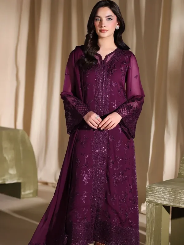 Azure Burgundy Chiffon Formal Collection Replica