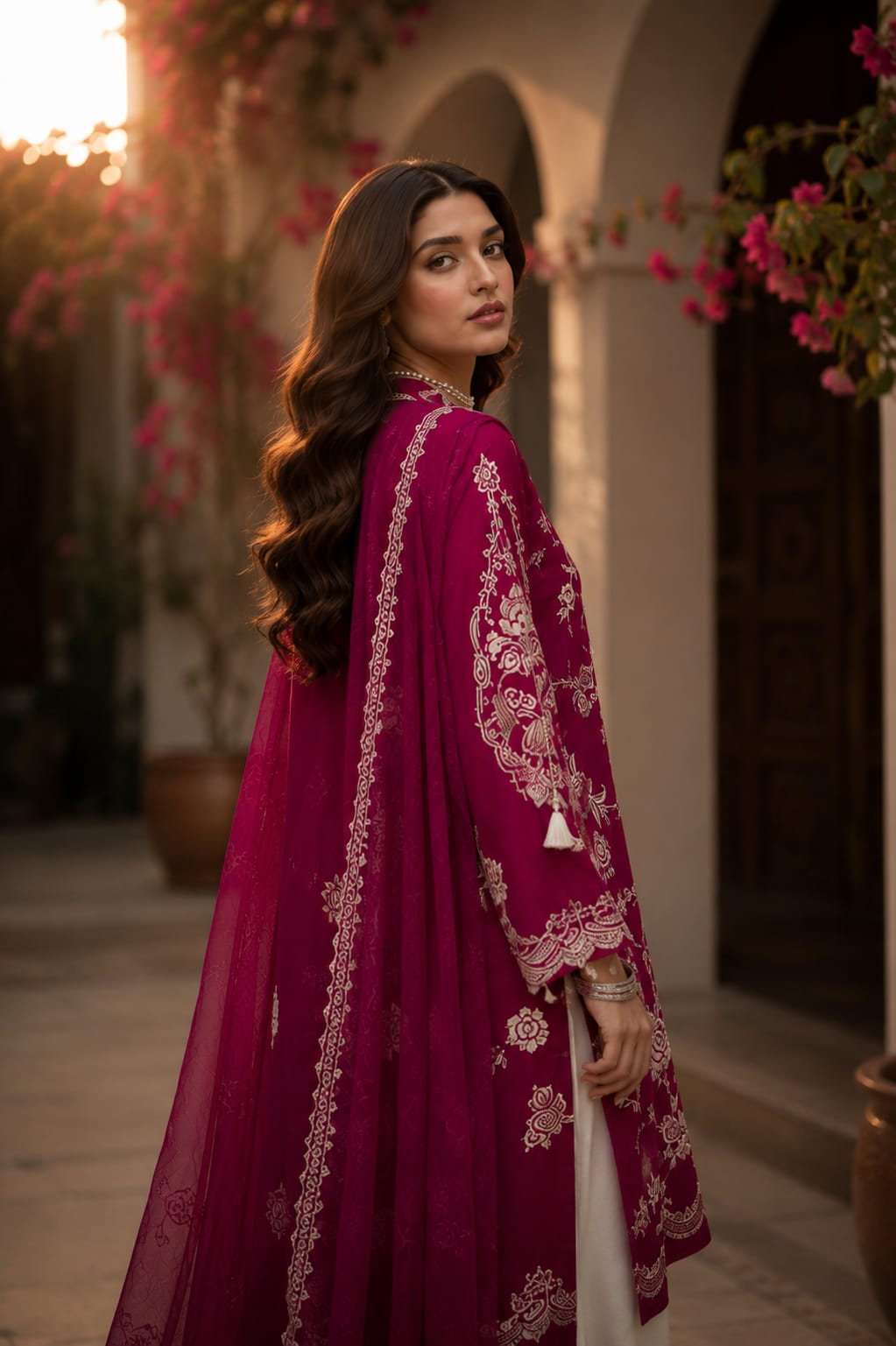 Shrenz 3 Piece Stitched Lawn Pret Collection - Image 2