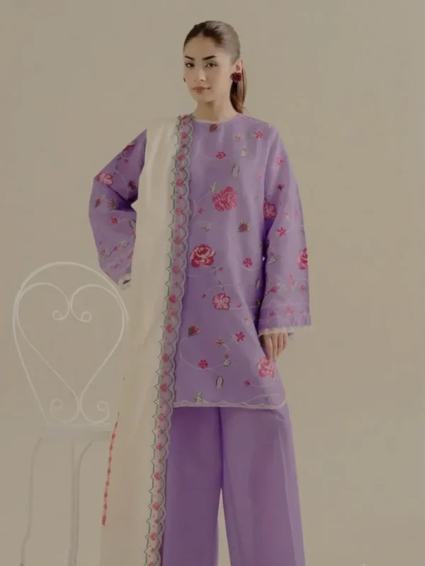 Zara Shahjahan Purple Luxury Lawn Collection Replica