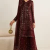 Jazmin Maroon Chiffon Formal Collection Replica