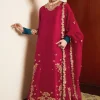 Hussain Rehar Shocking Pink Raw Silk Formal Collection Replica