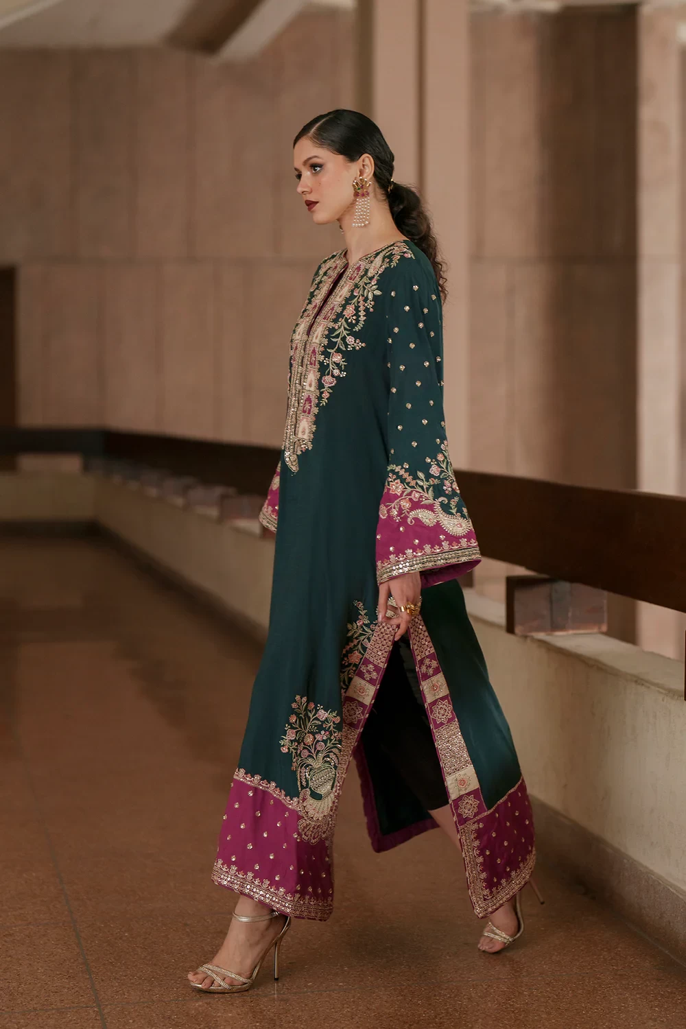 Ethnic Seagreen Silk Formal Collection Replica - Image 3