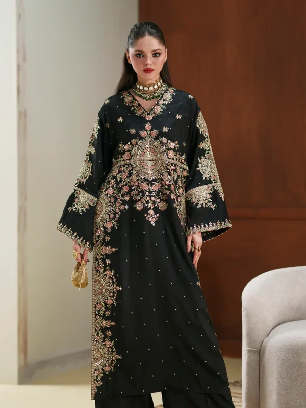 Ethnic Black Silk Formal Collection Replica
