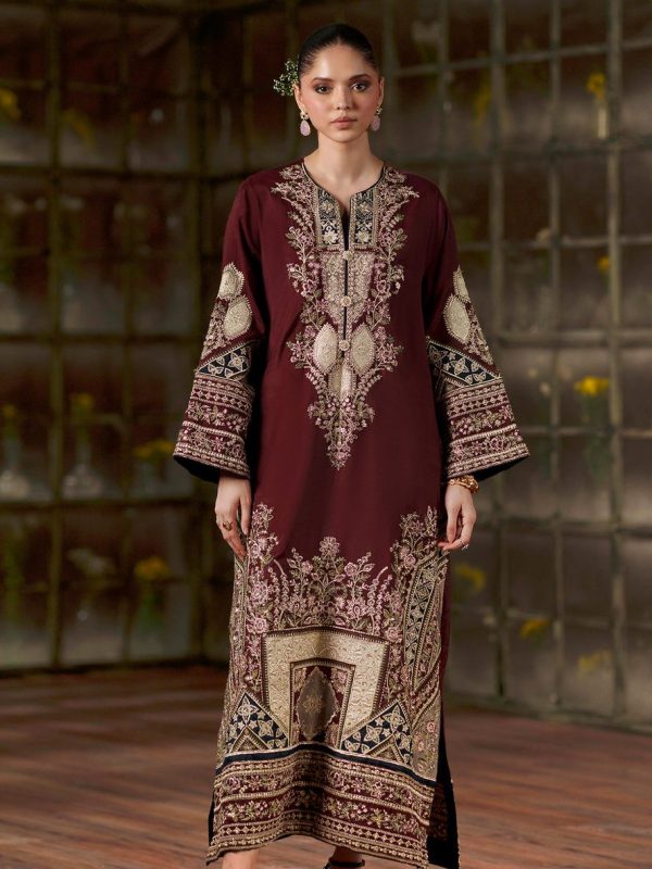 Ethnic Maroon Silk Formal Collection Replica