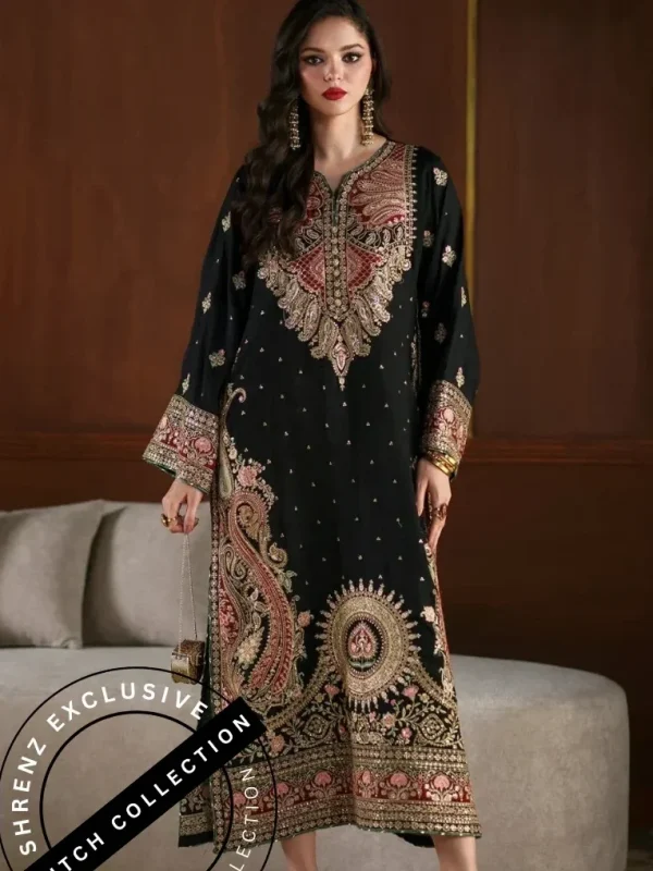 Shrenz 3 Piece Stitched Sheesha Silk  Pret Collection