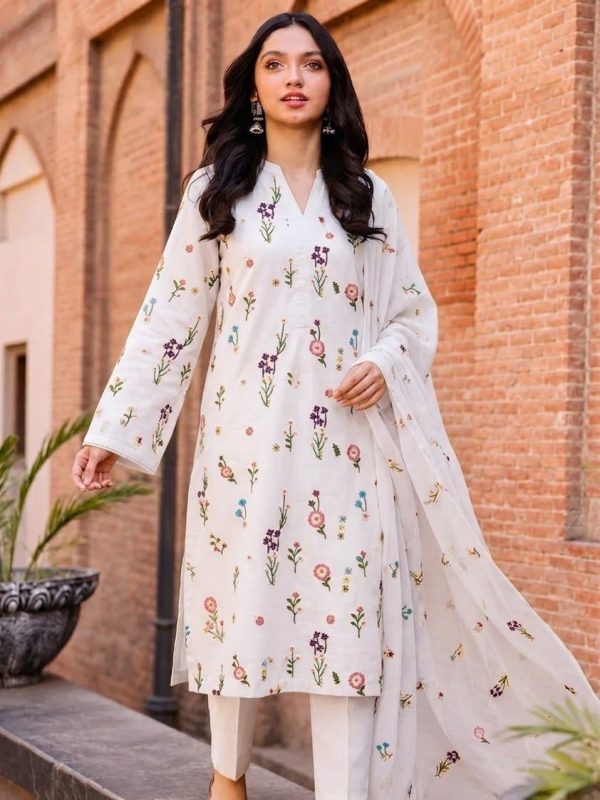 Shrenz White Luxury Lawn Collection Replica