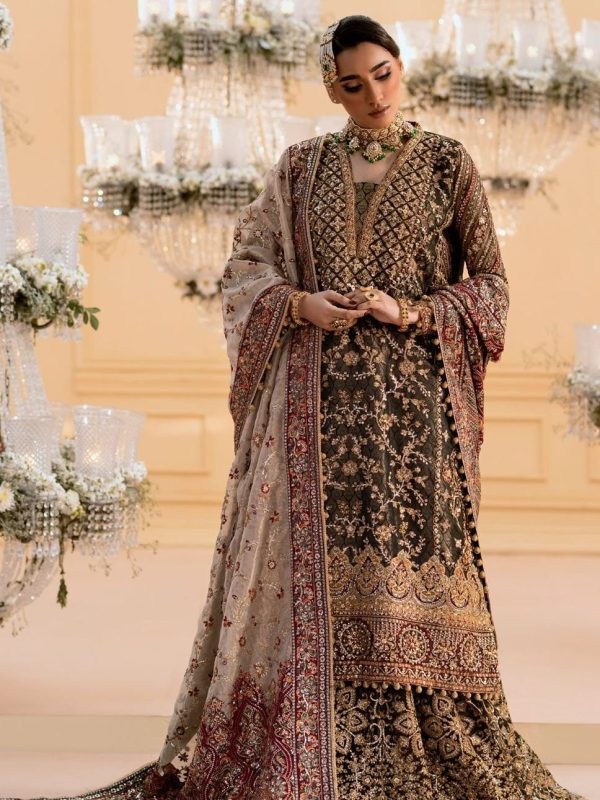 AIK Atelier Black Organza Bridal Collection Lehenga Replica
