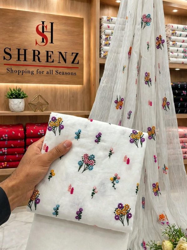Shrenz White Luxury Lawn Collection Replica