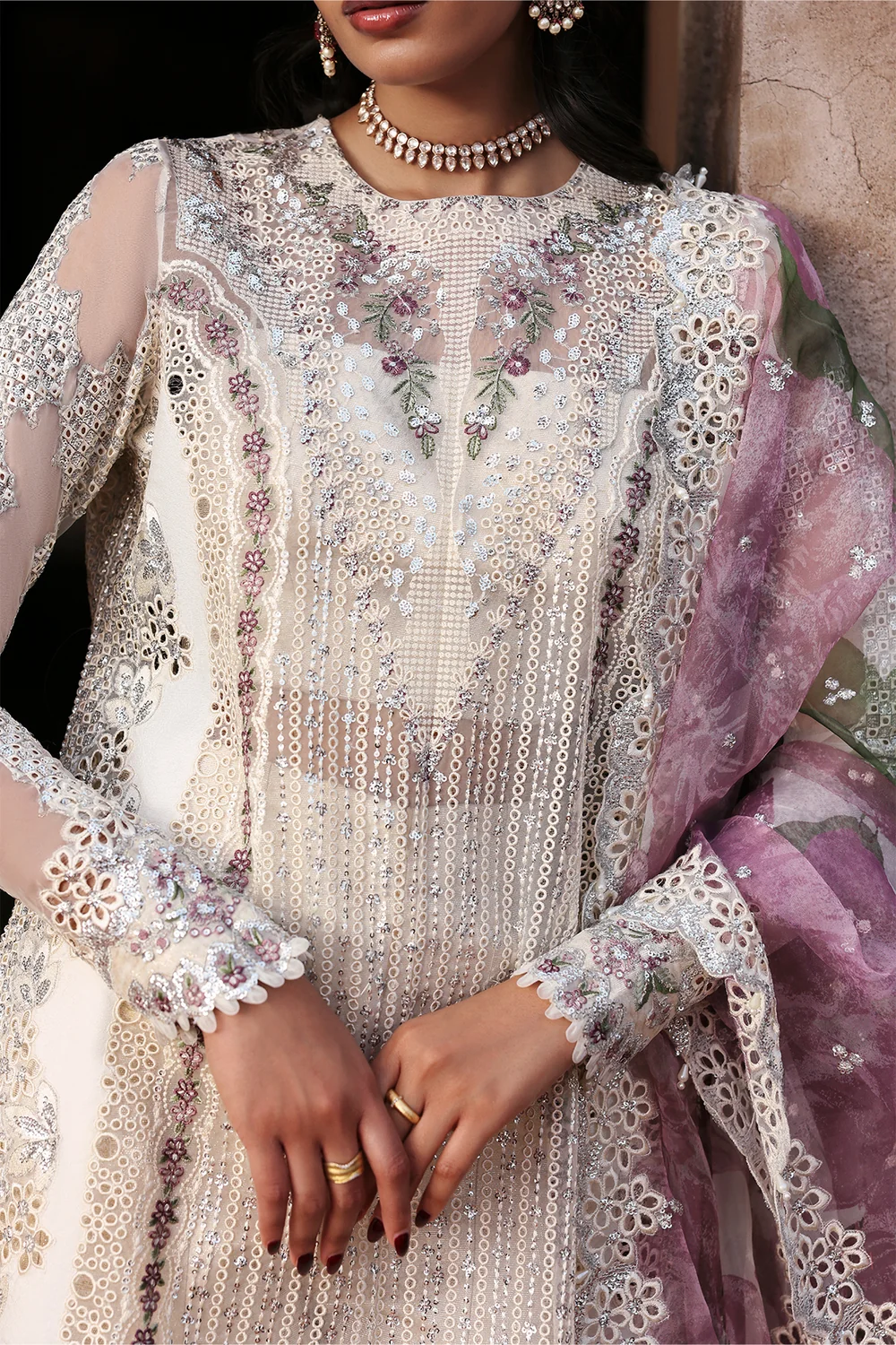 Ayzel White Organza Formal Collection Replica - Image 3