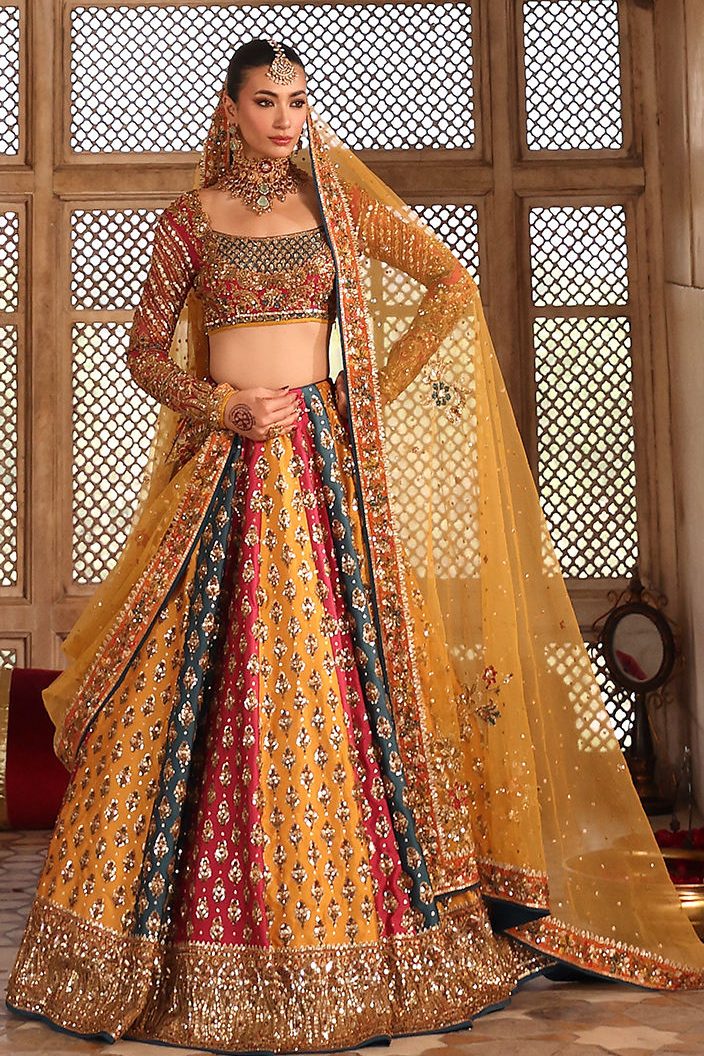 Aisha Imran Multi Raw Silk Bridal Collection Replica