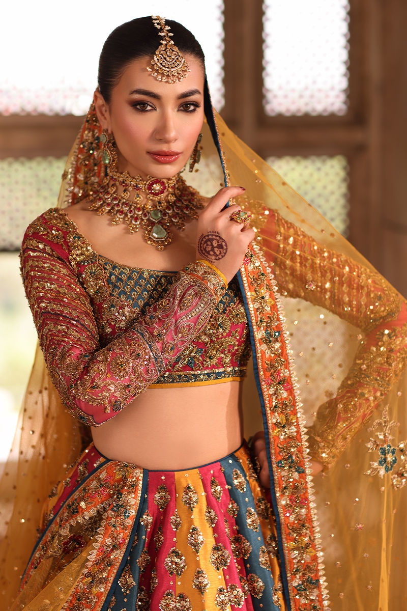 Aisha Imran Multi Raw Silk Bridal Collection Replica - Image 3