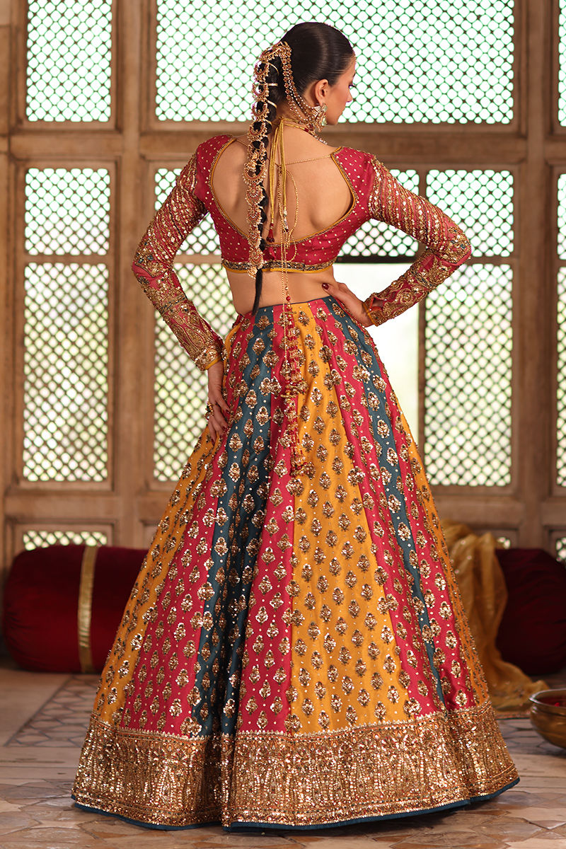 Aisha Imran Multi Raw Silk Bridal Collection Replica - Image 2