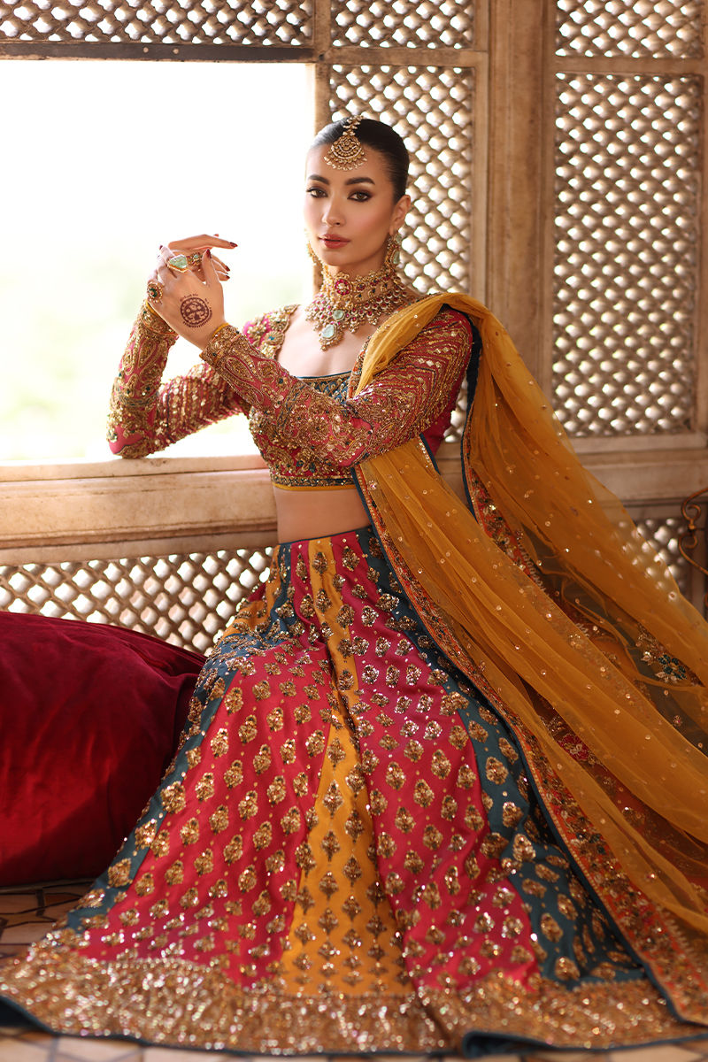 Aisha Imran Multi Raw Silk Bridal Collection Replica - Image 4