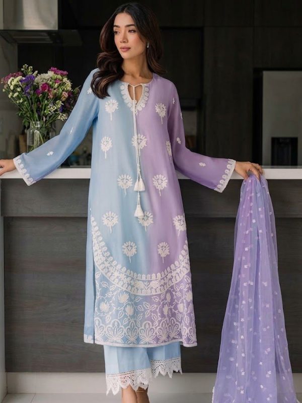 Shrenz Multi Tie-N-Dye Chiffon Formal Collection Replica