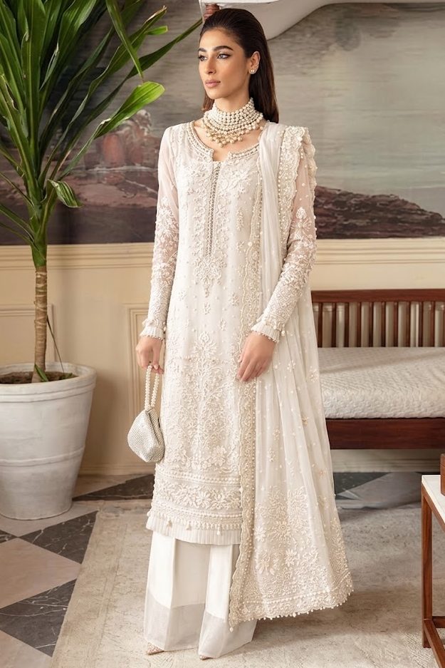 Gulaal White Organza Formal Collection Replica