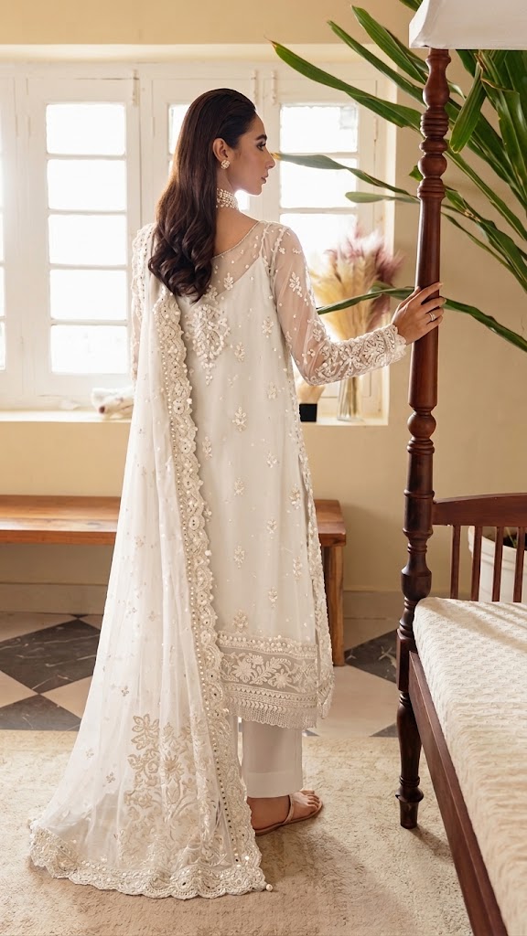 Gulaal White Organza Formal Collection Replica - Image 2