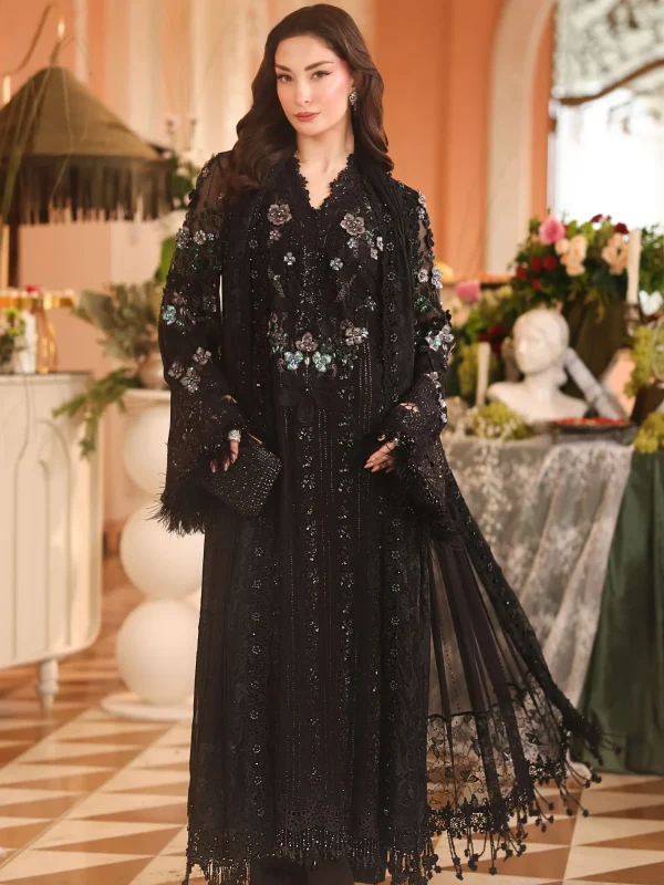 Maria B Black Chiffon Formal Collection Replica
